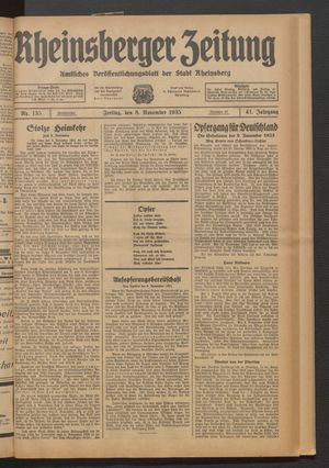 Rheinsberger Zeitung vom 08.11.1935