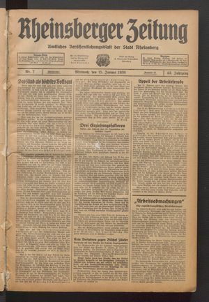 Rheinsberger Zeitung vom 15.01.1936