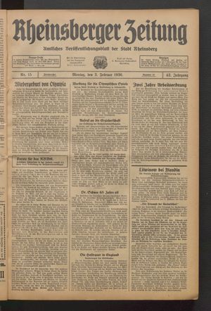 Rheinsberger Zeitung vom 03.02.1936