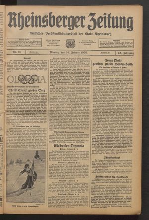 Rheinsberger Zeitung vom 10.02.1936