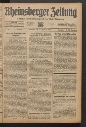 Rheinsberger Zeitung vom 19.02.1936