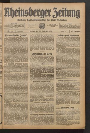 Rheinsberger Zeitung vom 28.02.1936