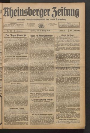 Rheinsberger Zeitung vom 06.03.1936