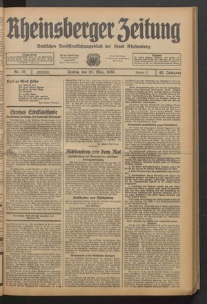 Rheinsberger Zeitung vom 20.03.1936