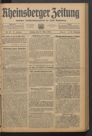 Rheinsberger Zeitung vom 27.03.1936