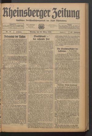 Rheinsberger Zeitung vom 30.03.1936