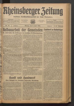 Rheinsberger Zeitung on Jun 8, 1936