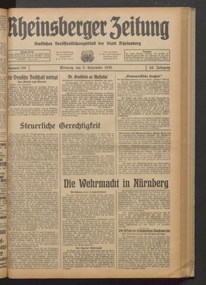 Rheinsberger Zeitung vom 02.09.1936