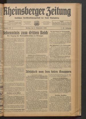 Rheinsberger Zeitung vom 04.09.1936
