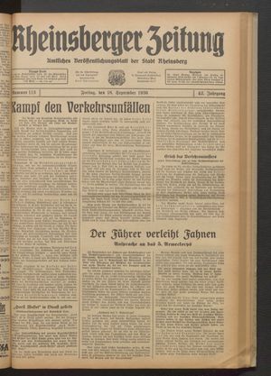 Rheinsberger Zeitung vom 18.09.1936