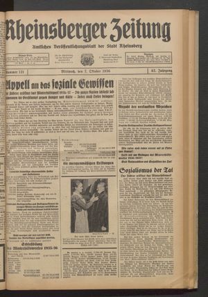Rheinsberger Zeitung vom 07.10.1936