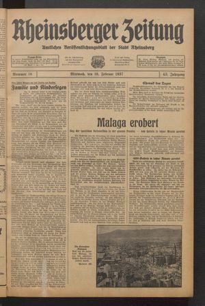Rheinsberger Zeitung on Feb 10, 1937