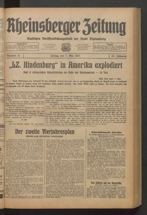 Rheinsberger Zeitung vom 07.05.1937