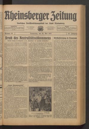 Rheinsberger Zeitung vom 20.05.1937