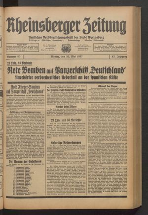 Rheinsberger Zeitung on May 31, 1937