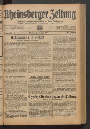 Rheinsberger Zeitung vom 12.07.1937