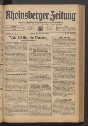 Rheinsberger Zeitung vom 23.07.1937