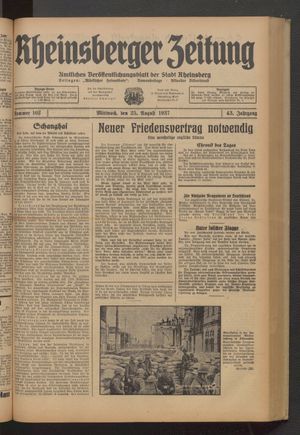 Rheinsberger Zeitung vom 25.08.1937