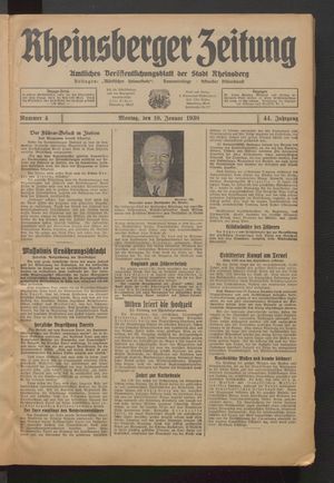 Rheinsberger Zeitung on Jan 10, 1938