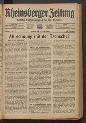Rheinsberger Zeitung on Jun 13, 1938