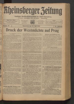 Rheinsberger Zeitung vom 23.07.1938
