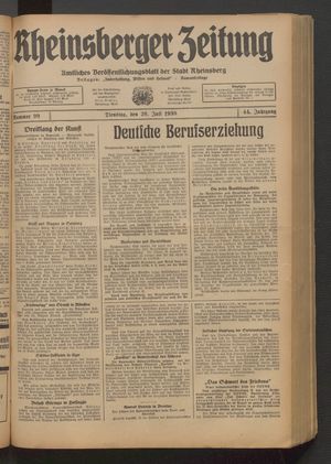 Rheinsberger Zeitung vom 26.07.1938