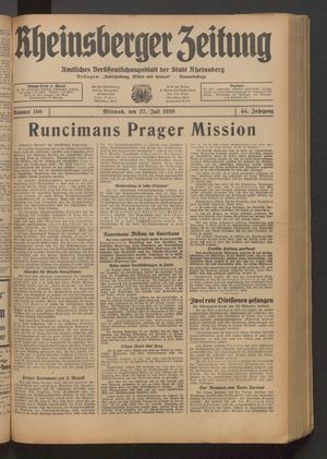 Rheinsberger Zeitung on Jul 27, 1938