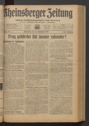 Rheinsberger Zeitung vom 17.09.1938