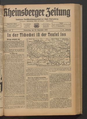 Rheinsberger Zeitung vom 22.09.1938