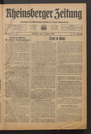 Rheinsberger Zeitung on Jan 4, 1939