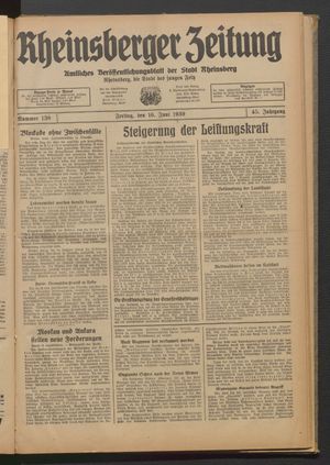 Rheinsberger Zeitung vom 16.06.1939