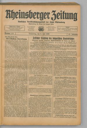 Rheinsberger Zeitung vom 06.07.1939