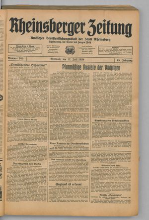 Rheinsberger Zeitung vom 12.07.1939