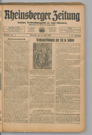Rheinsberger Zeitung vom 19.07.1939