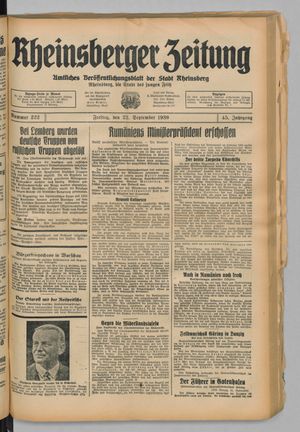 Rheinsberger Zeitung vom 22.09.1939