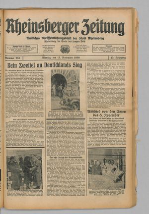 Rheinsberger Zeitung vom 13.11.1939