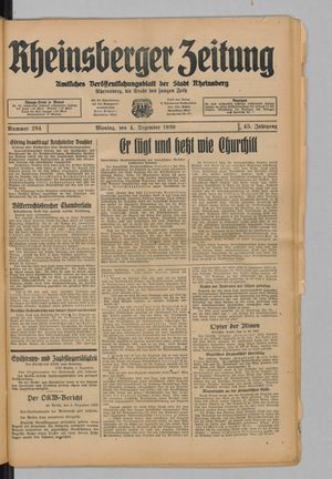 Rheinsberger Zeitung vom 04.12.1939