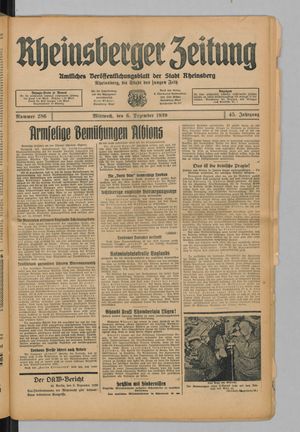 Rheinsberger Zeitung vom 06.12.1939