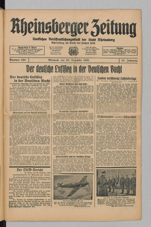 Rheinsberger Zeitung on Dec 20, 1939