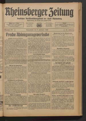 Rheinsberger Zeitung vom 03.02.1940
