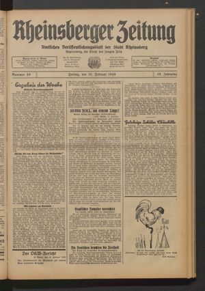 Rheinsberger Zeitung vom 16.02.1940