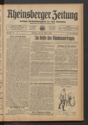 Rheinsberger Zeitung vom 12.03.1940