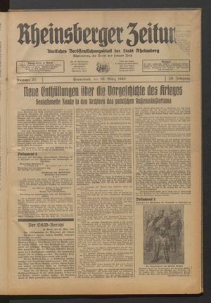 Rheinsberger Zeitung vom 30.03.1940
