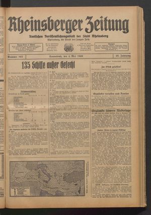 Rheinsberger Zeitung on May 4, 1940
