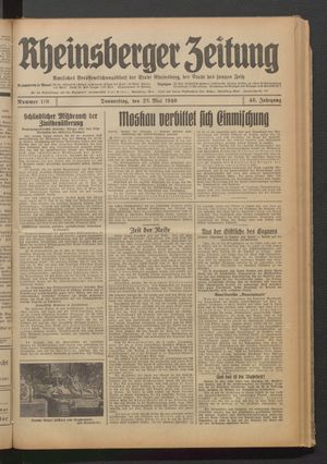Rheinsberger Zeitung vom 23.05.1940