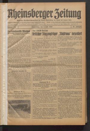 Rheinsberger Zeitung vom 04.07.1940