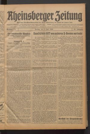 Rheinsberger Zeitung vom 05.07.1940