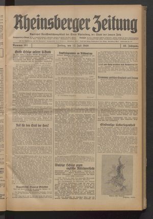 Rheinsberger Zeitung vom 12.07.1940