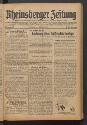 Rheinsberger Zeitung vom 16.07.1940