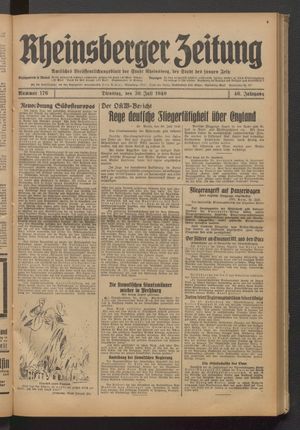 Rheinsberger Zeitung vom 30.07.1940
